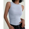 image:imageANRABESS High Neck Ribbed Tank Tops for Women Sleeveless Summer TopsBaby Blue