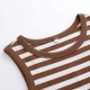 image:imageANRABESS High Neck Ribbed Tank Tops for Women Sleeveless Summer TopsBrown White Stripe