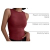 image:imageANRABESS High Neck Ribbed Tank Tops for Women Sleeveless Summer TopsBurgundy