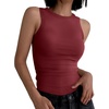 image:imageANRABESS High Neck Ribbed Tank Tops for Women Sleeveless Summer TopsBurgundy