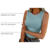 image:imageANRABESS High Neck Ribbed Tank Tops for Women Sleeveless Summer TopsCadet Blue