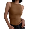 image:imageANRABESS High Neck Ribbed Tank Tops for Women Sleeveless Summer TopsCoffee