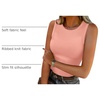 image:imageANRABESS High Neck Ribbed Tank Tops for Women Sleeveless Summer TopsCoral Orange