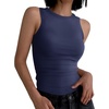 image:imageANRABESS High Neck Ribbed Tank Tops for Women Sleeveless Summer TopsDeep Blue