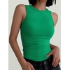 image:imageANRABESS High Neck Ribbed Tank Tops for Women Sleeveless Summer TopsGreen