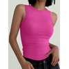 image:imageANRABESS High Neck Ribbed Tank Tops for Women Sleeveless Summer TopsHot Pink