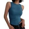 image:imageANRABESS High Neck Ribbed Tank Tops for Women Sleeveless Summer TopsLake Blue