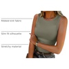 image:imageANRABESS High Neck Ribbed Tank Tops for Women Sleeveless Summer TopsOlive