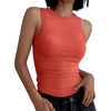 image:imageANRABESS High Neck Ribbed Tank Tops for Women Sleeveless Summer TopsOrange Red