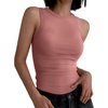 image:imageANRABESS High Neck Ribbed Tank Tops for Women Sleeveless Summer TopsRust