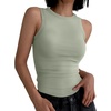 image:imageANRABESS High Neck Ribbed Tank Tops for Women Sleeveless Summer TopsSage Green