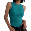 image:imageANRABESS High Neck Ribbed Tank Tops for Women Sleeveless Summer TopsTeal
