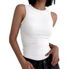 image:imageANRABESS High Neck Ribbed Tank Tops for Women Sleeveless Summer TopsWhite