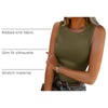 image:imageANRABESS High Neck Ribbed Tank Tops for Women Sleeveless Summer TopsYellow Army Green