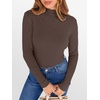 image:imageANRABESS Long Sleeve Shirts for Women Mock Neck TopsCoffee