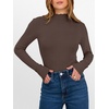 image:imageANRABESS Long Sleeve Shirts for Women Mock Neck TopsCoffee