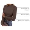 image:imageANRABESS Long Sleeve Shirts for Women Mock Neck TopsCoffee