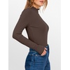 image:imageANRABESS Long Sleeve Shirts for Women Mock Neck TopsCoffee