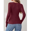 image:imageANRABESS Long Sleeve Shirts for Women V Neck Slim Fit Fall TopsBurgundy