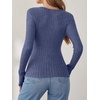 image:imageANRABESS Long Sleeve Shirts for Women V Neck Slim Fit Fall TopsDark Blue