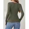 image:imageANRABESS Long Sleeve Shirts for Women V Neck Slim Fit Fall TopsDeep Green