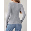 image:imageANRABESS Long Sleeve Shirts for Women V Neck Slim Fit Fall TopsGrey