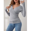 image:imageANRABESS Long Sleeve Shirts for Women V Neck Slim Fit Fall TopsGrey