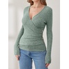 image:imageANRABESS Long Sleeve Shirts for Women V Neck Slim Fit Fall TopsLight Green