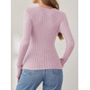 image:imageANRABESS Long Sleeve Shirts for Women V Neck Slim Fit Fall TopsPink