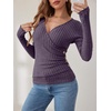 image:imageANRABESS Long Sleeve Shirts for Women V Neck Slim Fit Fall TopsPurple