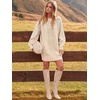 image:imageANRABESS Sweater Dress for Women Oversized Cable Knit Fall Long SleeveApricot