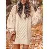 image:imageANRABESS Sweater Dress for Women Oversized Cable Knit Fall Long SleeveApricot