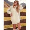 image:imageANRABESS Sweater Dress for Women Oversized Cable Knit Fall Long SleeveBeige