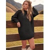 image:imageANRABESS Sweater Dress for Women Oversized Cable Knit Fall Long SleeveBlack