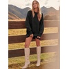 image:imageANRABESS Sweater Dress for Women Oversized Cable Knit Fall Long SleeveBlack