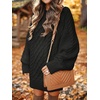 image:imageANRABESS Sweater Dress for Women Oversized Cable Knit Fall Long SleeveBlack