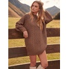image:imageANRABESS Sweater Dress for Women Oversized Cable Knit Fall Long SleeveBrown