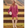 image:imageANRABESS Sweater Dress for Women Oversized Cable Knit Fall Long SleeveCherry