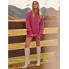 image:imageANRABESS Sweater Dress for Women Oversized Cable Knit Fall Long SleeveCherry