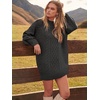 image:imageANRABESS Sweater Dress for Women Oversized Cable Knit Fall Long SleeveDeep Gray