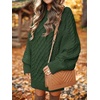image:imageANRABESS Sweater Dress for Women Oversized Cable Knit Fall Long SleeveDeep Green