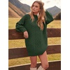 image:imageANRABESS Sweater Dress for Women Oversized Cable Knit Fall Long SleeveDeep Green