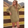 image:imageANRABESS Sweater Dress for Women Oversized Cable Knit Fall Long SleeveKhaki