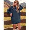 image:imageANRABESS Sweater Dress for Women Oversized Cable Knit Fall Long SleeveNavy