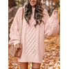 image:imageANRABESS Sweater Dress for Women Oversized Cable Knit Fall Long SleevePink