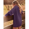 image:imageANRABESS Sweater Dress for Women Oversized Cable Knit Fall Long SleevePurple