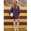 image:imageANRABESS Sweater Dress for Women Oversized Cable Knit Fall Long SleevePurple