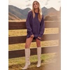 image:imageANRABESS Sweater Dress for Women Oversized Cable Knit Fall Long SleevePurple