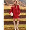 image:imageANRABESS Sweater Dress for Women Oversized Cable Knit Fall Long SleeveRed