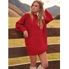 image:imageANRABESS Sweater Dress for Women Oversized Cable Knit Fall Long SleeveRed